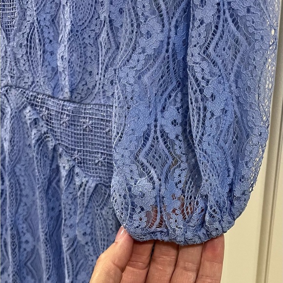NWT Free People Blue Lace Bittersweet | Mock Neck 3/4 Dolman Sleeves Size 6 - Picture 8 of 14